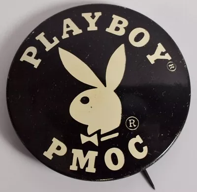 Vintage Collectible Playboy Black Button Pin Badge Man On Campus PMOC • $47.50