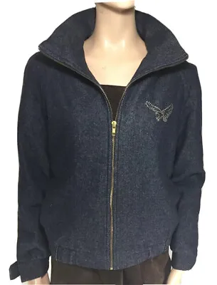 VANESSA BRUNO ATHE Paris Jacket SZ 38 Cotton Wool Coat Studded Eagle Made France • $52.50