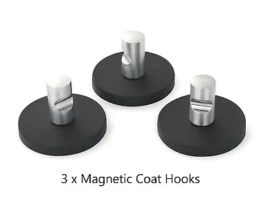 £18.98 • Buy 3 X Magnetic Coat Hanger Hooks Bag Key Towel Holder Strong Magnet Slotted Handle