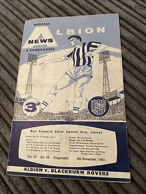 1961 West Brom Albion Wba V Blackburn Rovers Division 1 League Programme • £3.50