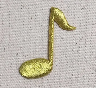 Gold - Eighth Note/Quaver - Single/Musical - Iron On Applique/Embroidered Patch • $3.99