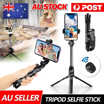 $12.95 • Buy Flexible Tripod Holder Stand Selfie Stick With Bluetooth Remote For Mobile Phone