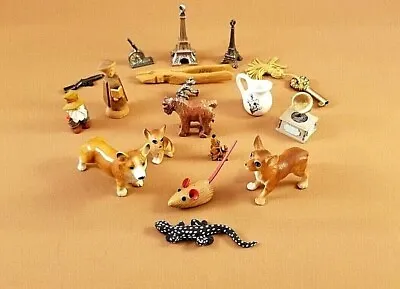 Miniature Figurines Various Materials Vintage Lot Of 18 Animal & Assorted • $25.77