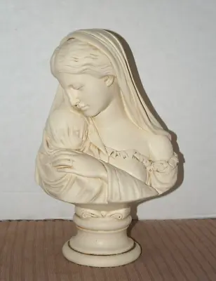 Vtg MARWAL Ind Inc. 15  Chalkware Sculpture Statue Bust Madonna Mother & Child • $94.99