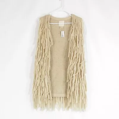 Light Beige MCGINN Tassel Vest Sweater S • $39.99