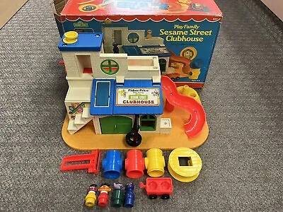 + Vintage 1977 Fisher Price Play Family Sesame Street Clubhouse W/ Box #937 • $80