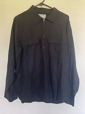 Everlane Black 1/4 Quarter-Zip L/S Popover Collared Shirt Mens Medium • $25.97