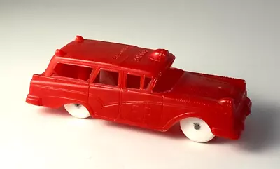 Vintage F&F Mold & Die Works Red Plastic Toy Ambulance Miniature 1957 Ford • $12.95