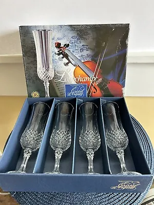 Cristal D'Arques Longchamp Champagne Flutes 4 Glasses Per Set.  6 Sets Available • $30