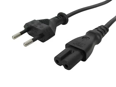 New EU EURO Just Laptops Playstation 1 2 3 4 C7 2Pin Mains Lead Power Cable • £4.95