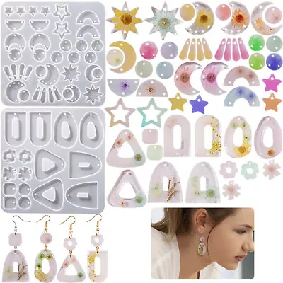 Triangle Moon Silicone Mold Epoxy Resin Earring Pendant Jewelry DIY Craft Making • $6.78