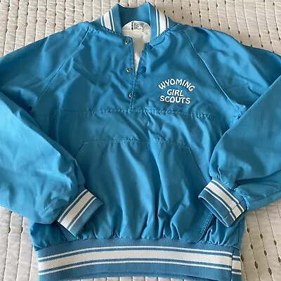 Vintage Girl Scouts Wyoming Bomber Jacket Pullover Made In USA Adult Size Medium • $21.24