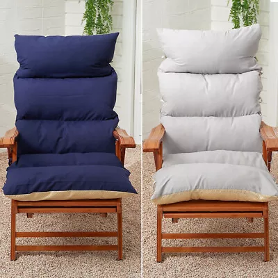 High Back Seat Outdoor Indoor Chair Pad Cushion Garden Patio Furniture Pillow • £16.95