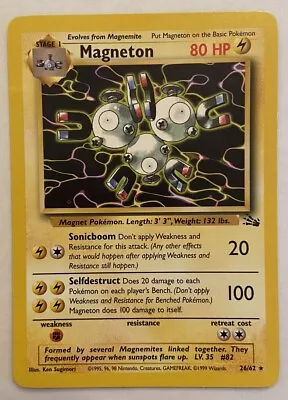 Magneton 26/62 Fossil Set Non-Holo Rare WOTC Pokémon Card • $1.25