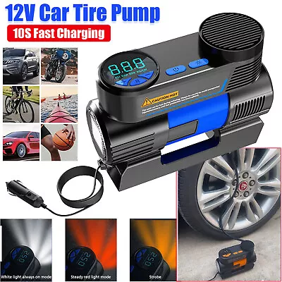 LCD Display 12V Air Compressor Car Tire Inflator Air Pump Portable Tire Inflator • $34.85