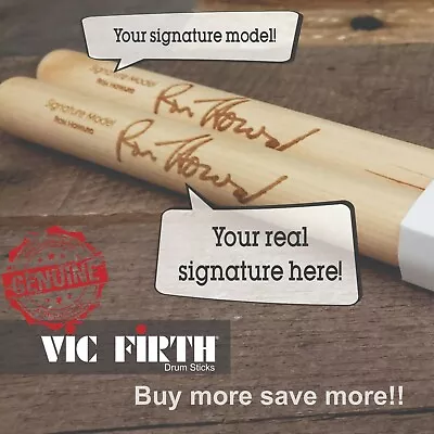 CM Personalized With  Your Signature  Wood Tip Drum Sticks Genuine Vic Firth • $29.99