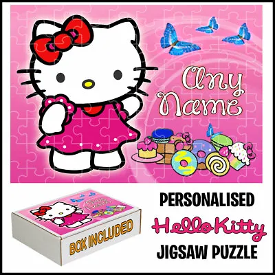 Personalised Hello Kitty Jigsaw Puzzle-Best Gift For Every Girl Add Any Name • £11.99