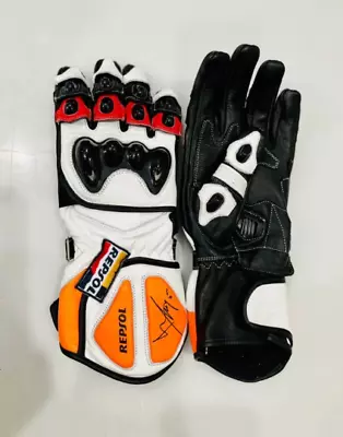 Marc Marquez Honda Repsol MotoGP Motorbike Racing Leather Gloves Men's All Size • £114