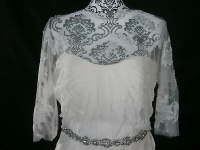 La Sposa Build Up Separate Shrug Jacket 16-18 Ivory Alencon Lace Wedding Dress • $50