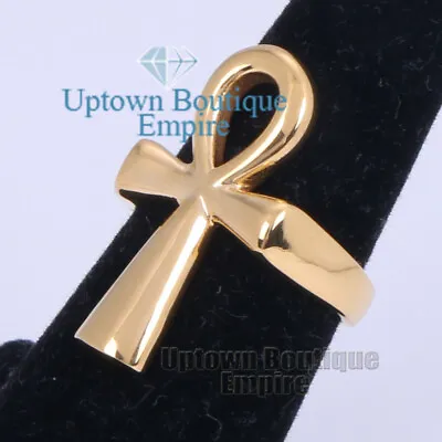 Egyptian Ankh Cross Men Women's Stainless Steel Ring Size:8-13 *EE • $11.98