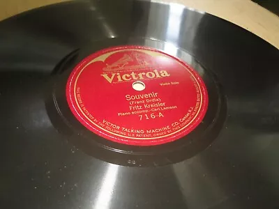 78RPM Victrola Fritz Kreisler - Souvenir / Chanson Sans Paroles Clean Mid V+E- • $8.95