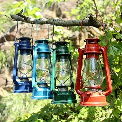 Retro Kerosene Lamp Hanging Oil Lantern Hurricane Lamp Outdoor Camping Fashion • $22.69