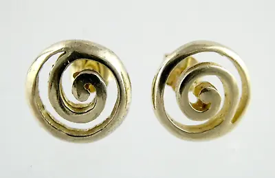 CMA MMA Gilded Sterling Silver Spiral Stud Earrings 925 Metropolitan Museum Art • $30.60