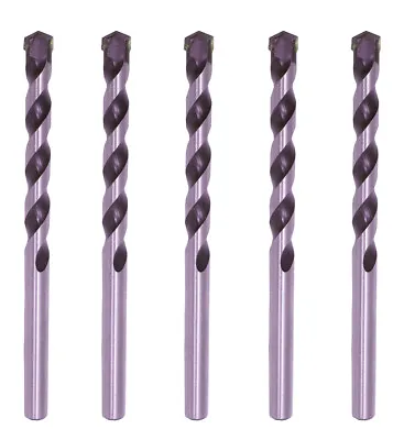 5Pcs 3/8  Masonry Drill Bit Set Carbide Tip Black/White Stone Bricks Concrete  • $15.52