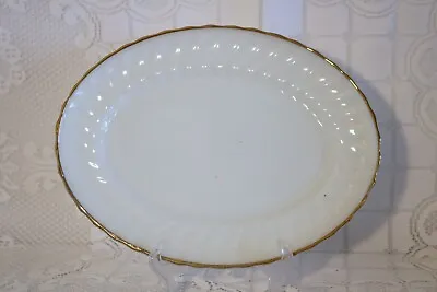 ANCHOR HOCKING FIRE KING USA SWIRL GOLDEN SHELL 13  Oval Ham Turkey Platter • $9.99