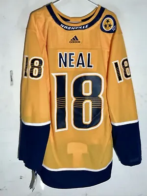 Authentic NHL ADIZERO NASHVILLE PREDATORS JAMES NEAL JERSEY YELLOW Sz 54 • $79.99