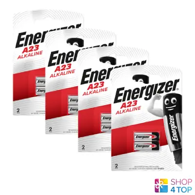 8 Energizer Alkaline A23 Batteries 12V GP23 AK23A L1028 LR2 Exp 2020 2BL New • £8.41