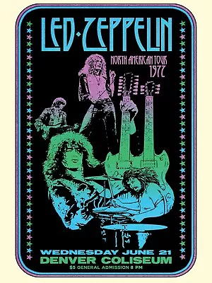Led Zeppelin Concert Poster Rock N Roll Jimmy Page 18 X24  Poster Free Shipping • $9.89