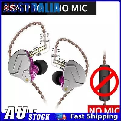 ZSN Pro HIFI Bass Earbuds In Ear Monitor Headphones (Purple Without Mic) * • $26.08