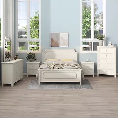 Modern Bedroom Sets Full Queen King Platform Bed Chest Nightstand Dresser Mirror • $409.99