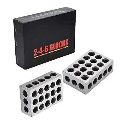 1 Pair Ultra Precision 2-4-6 Blocks 23 Holes Matched .0002 Machinist 246 • $77.91