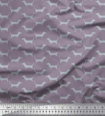 Soimoi Purple Cotton Poplin Fabric Dachshund Dog Print Fabric By-DCP • $17.59