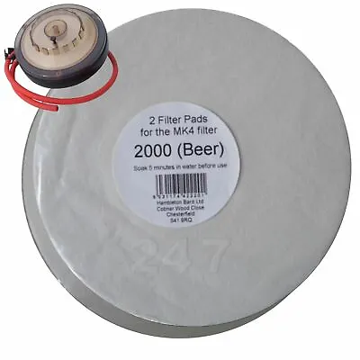 Filter Pads 2000 Beer 2x Pack For The Better Brew MK4 Wine Filter Homebrew • £5.88