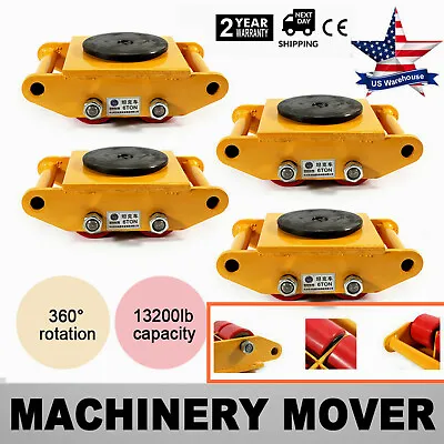 $156.02 • Buy 4X 6T 4 Rollers Machine Dolly Skate Machinery Mover Cap 360°Rotation Industrial
