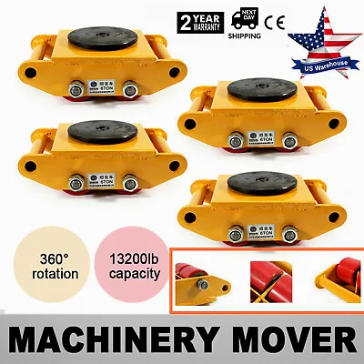 4X 6T 4 Rollers Machine Dolly Skate Machinery Mover Cap 360°Rotation Industrial • $167.20