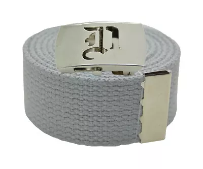 Canvas Military Web Belt & BIG  D  Silver Buckle 48 54 60 72 Inches 25 Color • $14.99