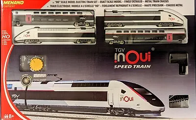 Mehano TGV InOui 4 Piece Starter Set HO W/track Eurotransformer (not Jouef) SNCF • $160