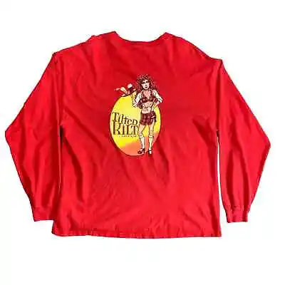 Vintage Red Tilted Kilt Long Sleeve T-Shirt L 90s. • $35