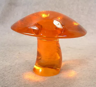 Vintage MCM Viking Epic Orange Persimmon Glass 3.25  Tall 3.5  Diameter Mushroom • $145