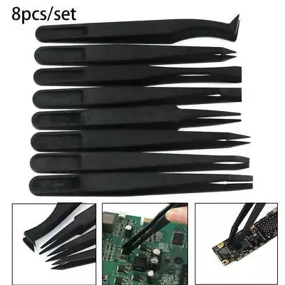 £4.04 • Buy 8PACK Tweezer Anti-static Plastic Tweezers Repair Tools For Sensitive Components