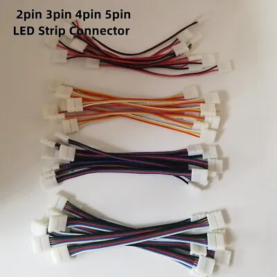 2pin 3pin 4pin 5pin 8mm 10mm LED Strip Connector For Ws2811 2812b 2835 5050 5630 • $2.20