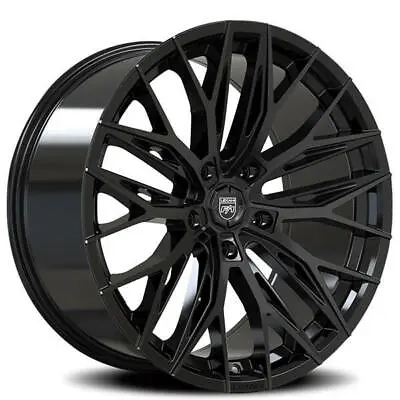 22  Staggered Lexani Wheels Aries Gloss Black Rims And Tires Package With TPMS • $3999