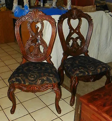 Pair Of Carved Dinette Chairs  (SC115) • $499
