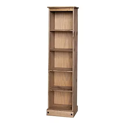 £65.99 • Buy Corona Bookcase Tall Narrow Large Display Mexican Pine By Mercers Furniture 