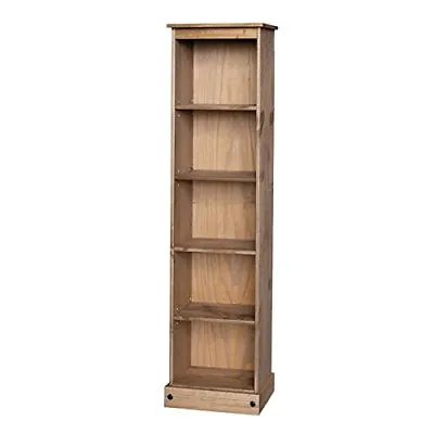 Corona Bookcase Tall Narrow Large Display Mexican Pine By Mercers Furniture  • £79.99