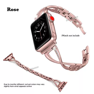 $13.39 • Buy Apple Watch Series 6 5 4 3 2 SE Bling Stainless Steel Bracelet IWatch Band Strap